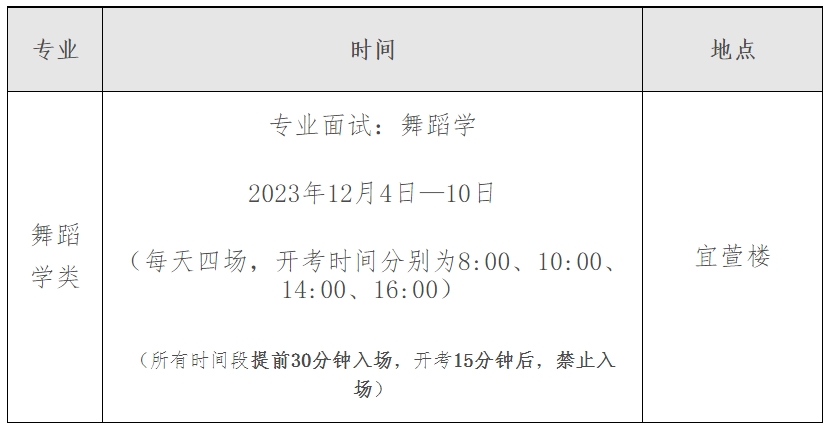 江西省2024年舞蹈類專業統考進出場時間規定